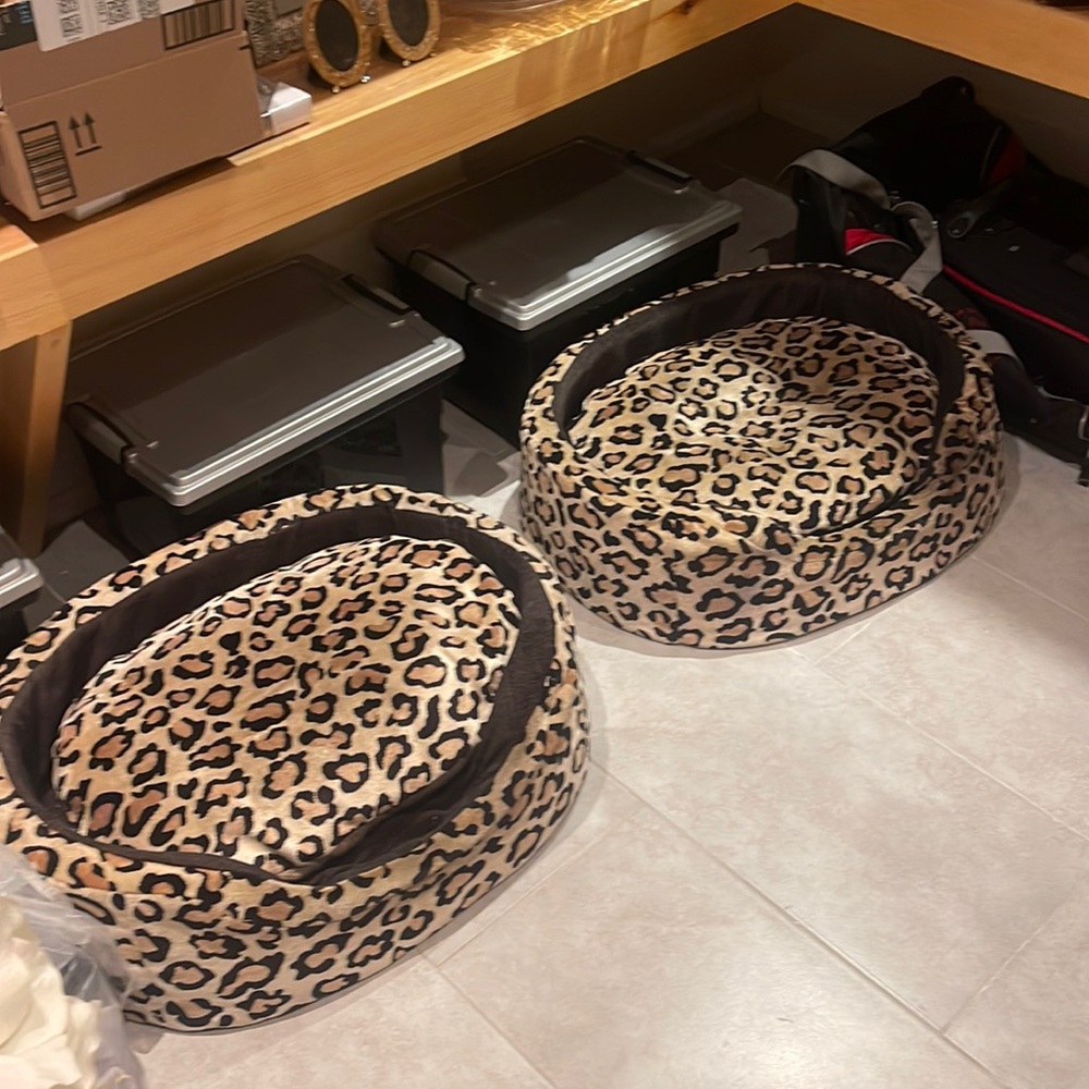 LEOPARD PRINT PEY BEDS PRISTINE!